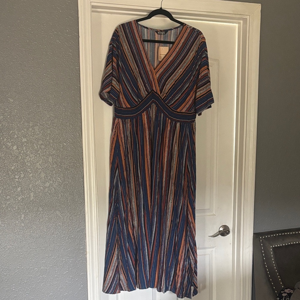 BloomChic Multicolor Striped Midi Dress